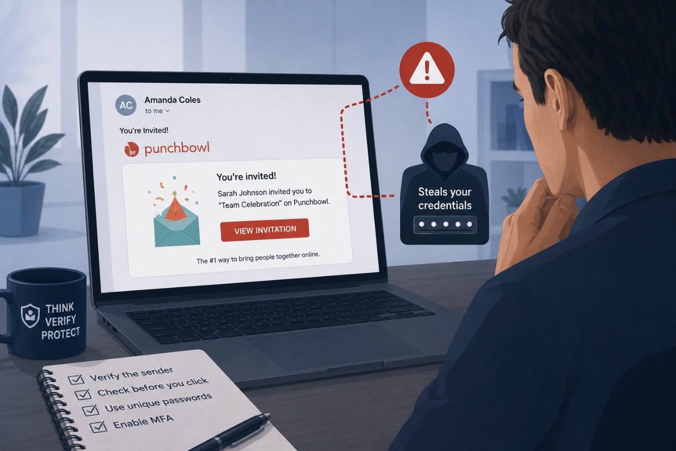 When Trusted Tools Turn Dangerous: How Punchbowl Invites Are Being Used to Steal Credentials