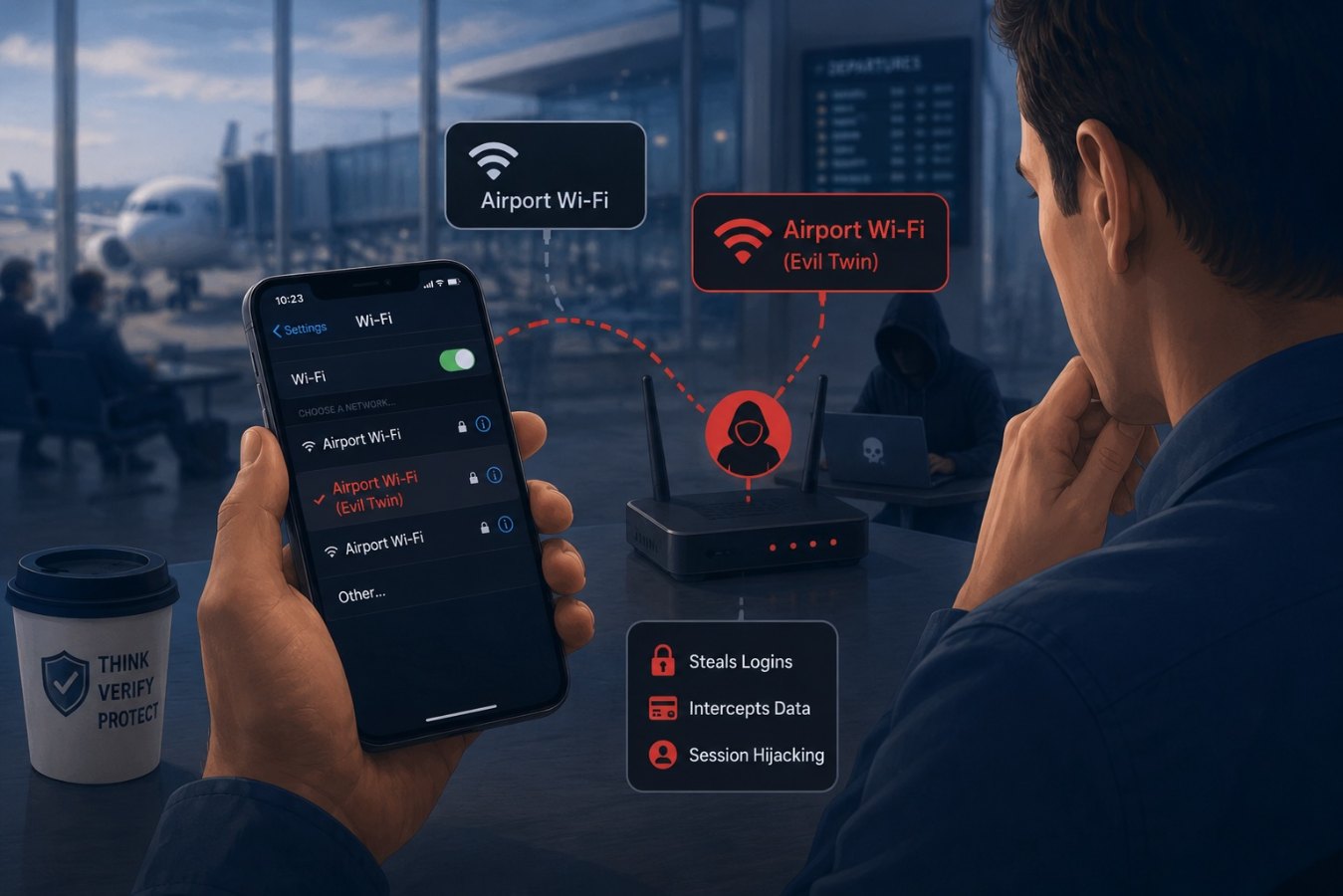 Evil Twin Wi‑Fi: When Attackers Imitate Trusted Networks